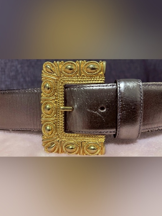 Avignon with ESCADA Women’s Silver Bronze Metallic Belt Gold Ornate Buckle main image 9